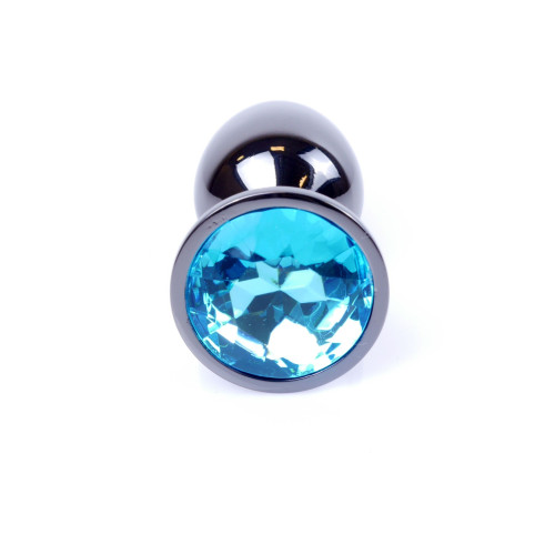 Анальная пробка B – Series HeavyFun Classic Jewellery Dark Silver Plug, диаметр 2,7 см, длина 7 см, Blue