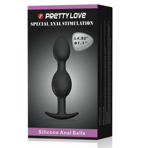 Анальная пробка Pretty Love silicone Anal balls Черная 12.5 см