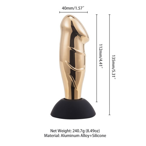 Вибромассажер простаты LOCKINK SEVANDA Hercules, золотистый, 10 режимов, пульт ДУ, съемная присоска