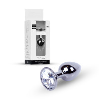 Анальна пробка B - Series HeavyFun Classic Jewellery Dark Silver Plug, діаметр 2,7 см, довжина 7 см, Clear