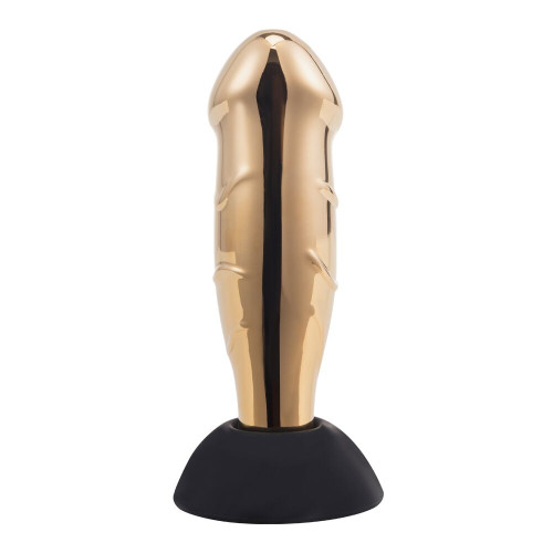 Вибромассажер простаты LOCKINK SEVANDA Hercules, золотистый, 10 режимов, пульт ДУ, съемная присоска