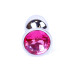 Анальна пробка B - Series HeavyFun Classic Jewellery Silver Plug, діаметр 2,7 см, довжина 7 см, Fuchsia
