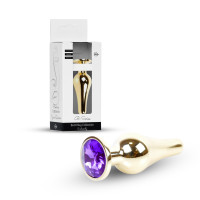 Анальная пробка B - Series HeavyFun Long Jewellery Gold Plug, диаметр 3 см, длина 9,5 см, Purple