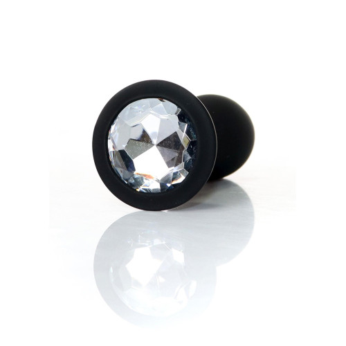 Анальная пробка B - Series HeavyFun Bullet Jewellery Silicone Black Plug, диаметр 3,2 см, длина 10,5 см, Clear