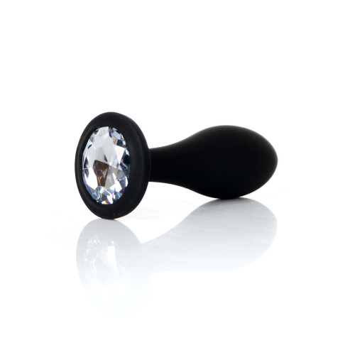 Анальная пробка B - Series HeavyFun Bullet Jewellery Silicone Black Plug, диаметр 3,2 см, длина 10,5 см, Clear