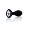 Анальная пробка B - Series HeavyFun Bullet Jewellery Silicone Black Plug, диаметр 3,2 см, длина 10,5 см, Clear