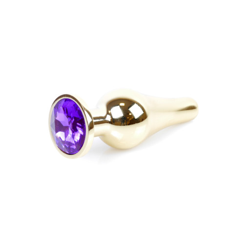 Анальна пробка B - Series HeavyFun Long Jewellery Gold Plug, діаметр 3 см, довжина 9,5 см, Purple