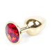 Анальная пробка B – Series HeavyFun Classic Jewellery Gold Plug, диаметр 2,7 см, длина 7 см, Red