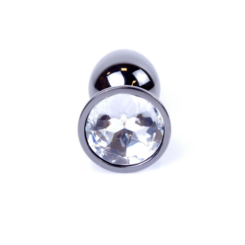 Анальна пробка B - Series HeavyFun Classic Jewellery Dark Silver Plug, діаметр 2,7 см, довжина 7 см, Clear