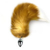 Металлическая анальная пробка с хвостом из натурального меха Art of Sex size M Red fox