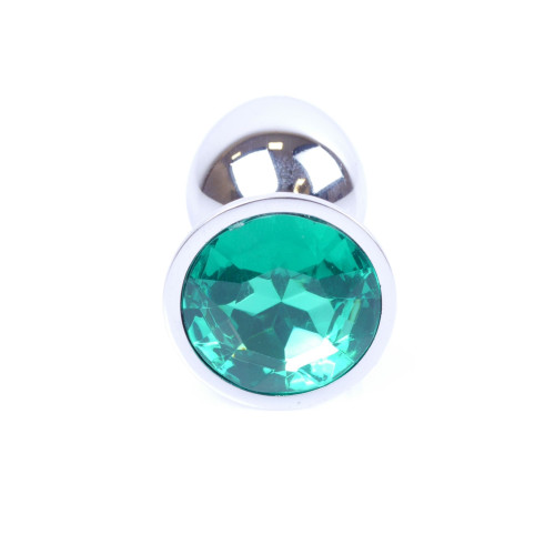 Анальна пробка B - Series HeavyFun Classic Jewellery Silver Plug, діаметр 2,7 см, довжина 7 см, Green