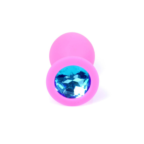 Анальна пробка B - Series HeavyFun Classic Jewellery Silicone Pink Plug, діаметр 3,5 см, довжина 8 см, Blue