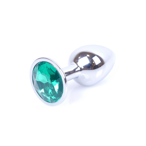 Анальна пробка B - Series HeavyFun Classic Jewellery Silver Plug, діаметр 2,7 см, довжина 7 см, Green