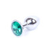 Анальна пробка B - Series HeavyFun Classic Jewellery Silver Plug, діаметр 2,7 см, довжина 7 см, Green