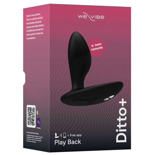 Анальна смарт-вібропробка We-Vibe Ditto+ Satin Black з пультом ДК