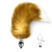 Металлическая анальная пробка с хвостом из натурального меха Art of Sex size M Red fox