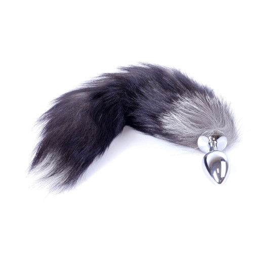 Анальна пробка B - Series HeavyFun Fox Tail , діаметр 2,7 см, довжина 6,5 см, Black