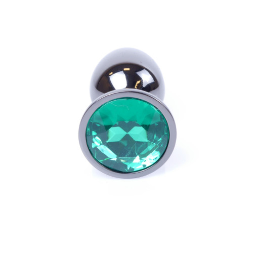 Анальна пробка B - Series HeavyFun Classic Jewellery Dark Silver Plug, діаметр 2,7 см, довжина 7 см, Green