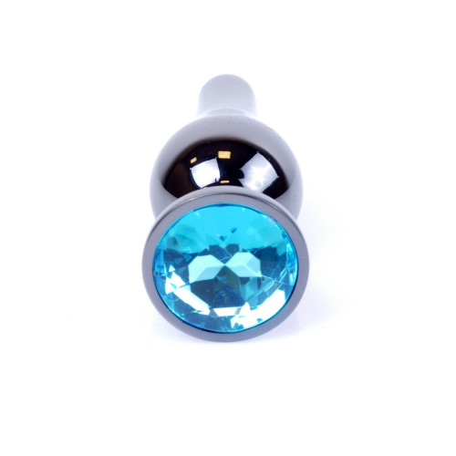 Анальна пробка B - Series HeavyFun Long Jewellery Dark Silver Plug, діаметр 3 см, довжина 9,5 см, Blue