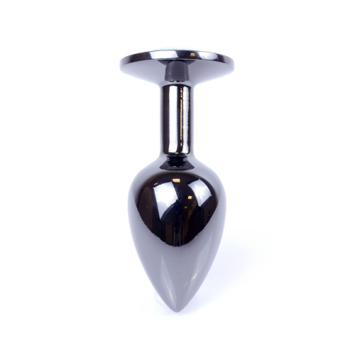 Анальна пробка B - Series HeavyFun Classic Jewellery Dark Silver Plug, діаметр 2,7 см, довжина 7 см, Green