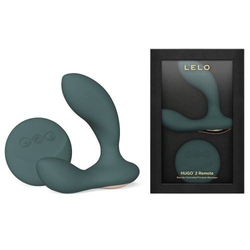 Массажер простаты LELO Hugo 2 Remote Green, 2 мотора, очень мощный, пульт ДУ