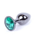 Анальна пробка B - Series HeavyFun Classic Jewellery Dark Silver Plug, діаметр 2,7 см, довжина 7 см, Green