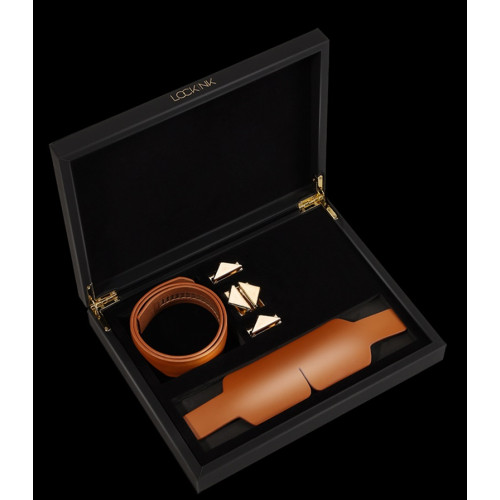 Маска на глаза кожаная Lockink коричневая