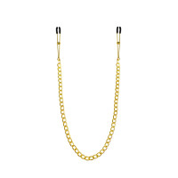 Тонкие зажимы для сосков с цепочкой Feral Feelings - Chain Thin nipple clamps, золото/черный