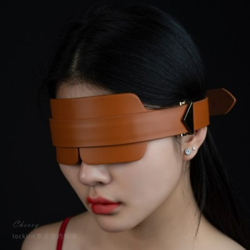 Маска на глаза кожаная Lockink коричневая