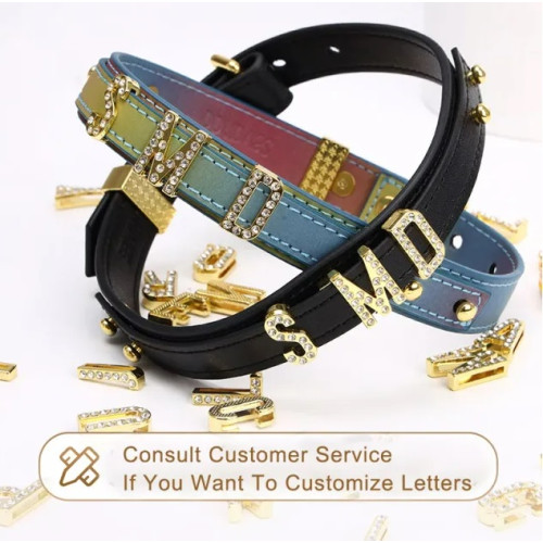 Чокер с золотыми буквами SMD со стразами Lockink Sevanda, кожаный, черный