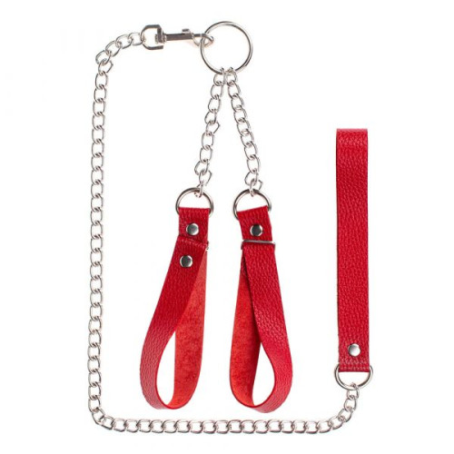 Наручники с поводком sLash Gentle Hold, Red