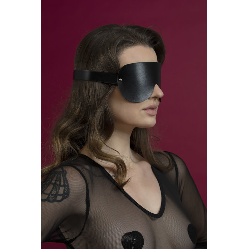 Маска шкіряна закрита Feral Feelings - Blindfold Mask Чорна