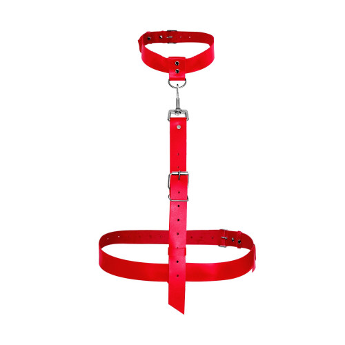 Женская портупея Art of Sex - Heidi из натуральной кожи, размер XS-2XL, цвет красный