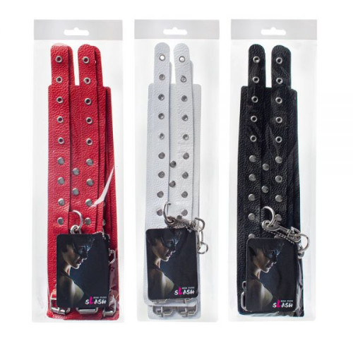 Оковы на лодыжки sLash Leather Double Fix Leg Cuffs, Black