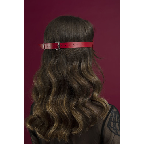 Маска шкіряна закрита Feral Feelings - Blindfold Mask Червона