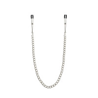 Тонкие зажимы для сосков с цепочкой Feral Feelings - Chain Thin nipple clamps, серебро/черный