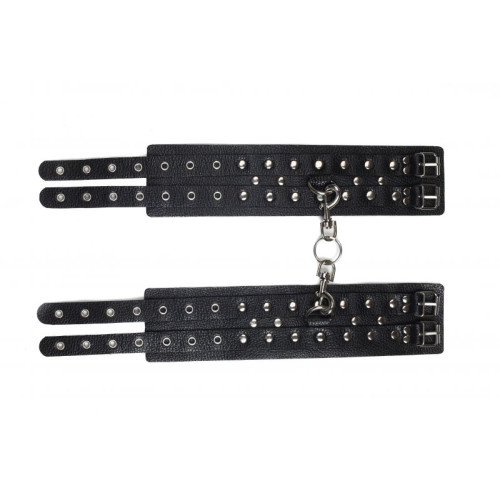 Оковы на лодыжки sLash Leather Double Fix Leg Cuffs, Black