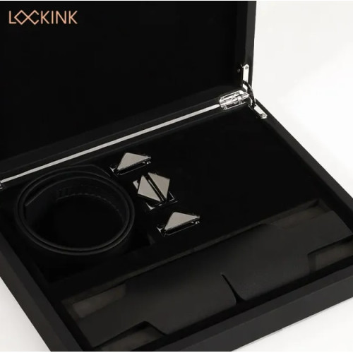 Маска на глаза кожаная Lockink черная