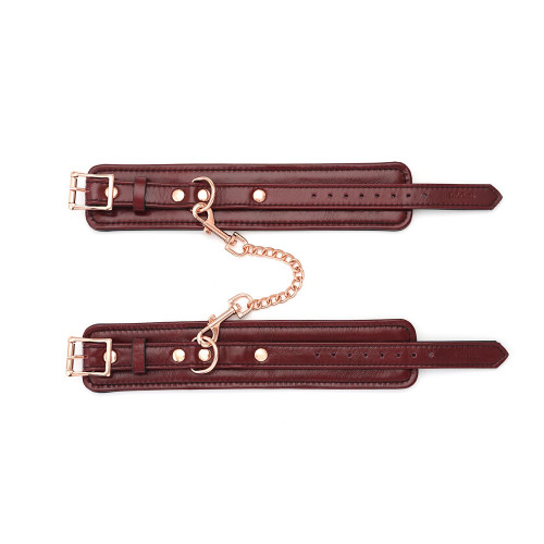 Кожаные поножи Liebe Seele Wine Red Ankle Cuffs, съемная цепочка-крепление