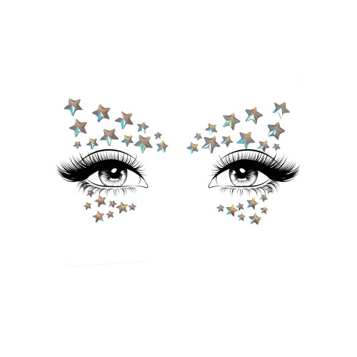 Прикраса-зірочки для тіла Leg Avenue Celeste face jewels sticker, наліпки, світяться у темряві