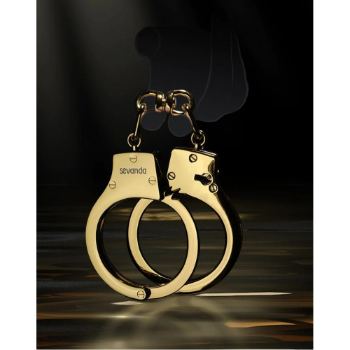 Наручники металлические позолоченные массивные Lockink