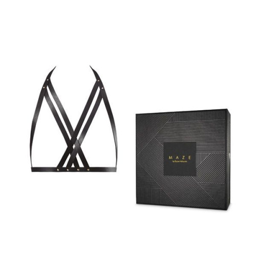 Портупея Bijoux Indiscrets MAZE Halter Bra Harness Черная
