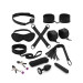 Набор Liebe Seele Black Lace and Neoprene 11pcs Bondage Kit, анальная пробка с кристаллом, вибропуля
