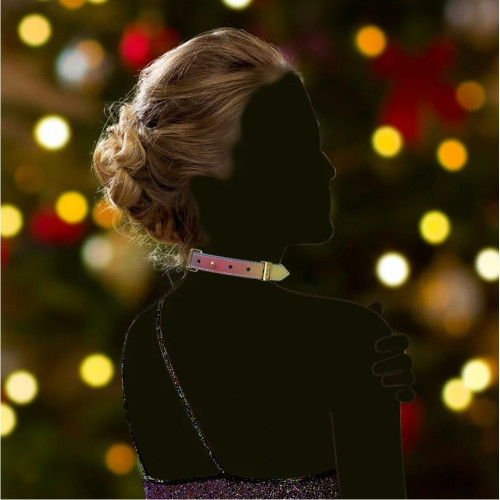 Чокер із золотими літерами SMD зі стразами Lockink Sevanda, шкіряний, різнокольоровий