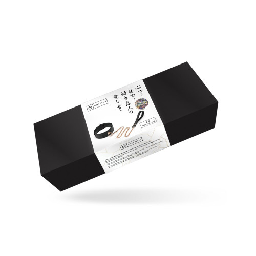 Нашийник з повідцем Liebe Seele Black Organosilicon Collar with Leash, екошкіра