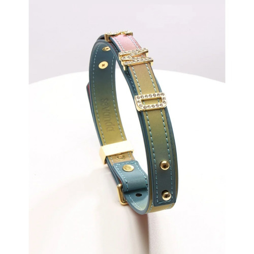 Чокер із золотими літерами SMD зі стразами Lockink Sevanda, шкіряний, різнокольоровий