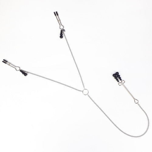 Затискачі для сосків та клітора Art of Sex Nipple and clit clamps Black Pearl