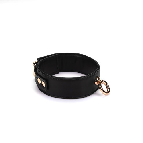 Нашийник з повідцем Liebe Seele Black Organosilicon Collar with Leash, екошкіра