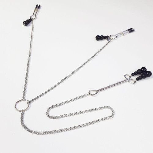 Затискачі для сосків та клітора Art of Sex Nipple and clit clamps Black Pearl