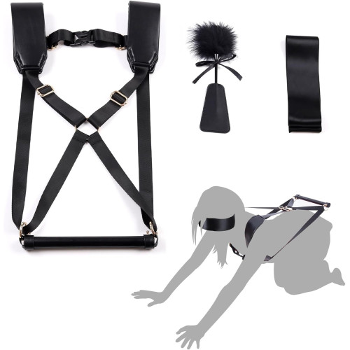 БДСМ-набор LOCKINK YEAHWOW Black Doggy Style Saddle set